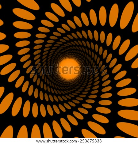 spiral of orange dots