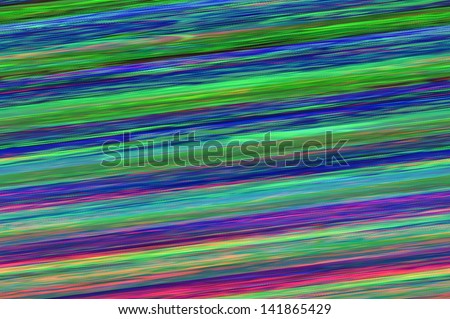 Digital  background from multi-colored blue and green and purple stripes. Glitch art.