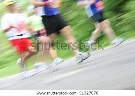 Marathon runners (motion blur)