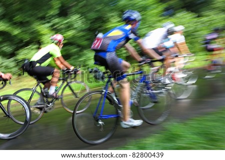 Racing bicycle, motion blur