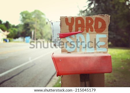 Yard Sale sign on a mailbox