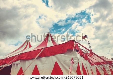 Vintage circus tent. Instagram effect.