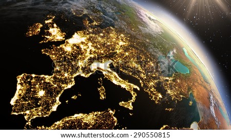 Planet Earth Europe zone. Elements of this image furnished by NASA