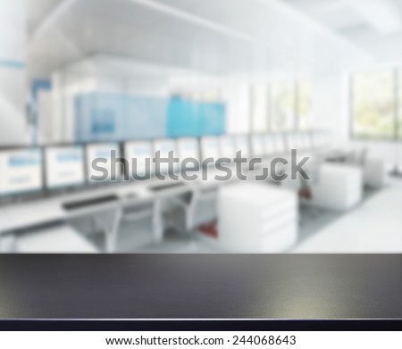 Table Top And Blur Office Of Background