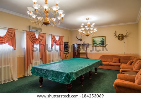 Billiard room classicism interior