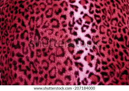Pink / cerise leopard print fur pattern - fabric