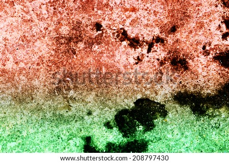 Cement surface background with a big moss area