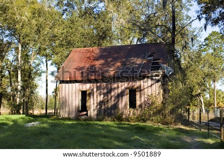 An old shack that was once a church stands abandoned in Florida.
