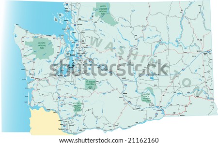 Washington State Road Map With Interstates, U.S. Highways And State ...