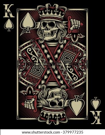 Skull Playing Card Stock Vector Illustration 379977235 : Shutterstock