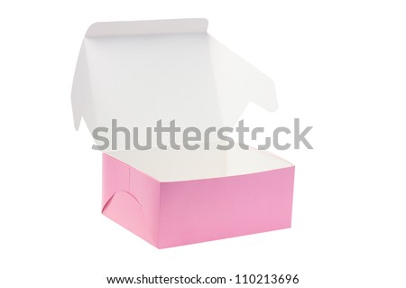 Open Paper Box for Cookies or Cakes on White Background