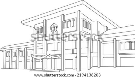 Padjajaran University Campus Building Line Art