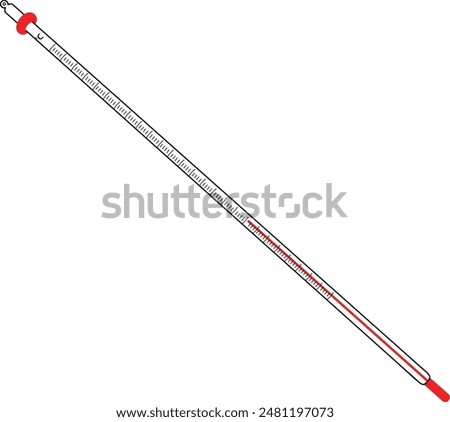 Celcius Thermometer red and black vector line art illustration