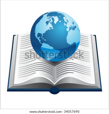 A book and globe