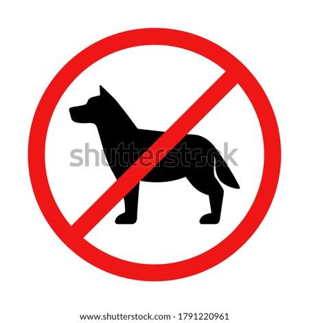 Vector No Dogs or Pets Sign Illustration