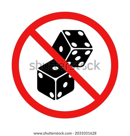 Vector No Dice or No Gambling Sign Illustration