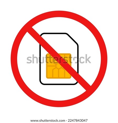 No Sim Card Sign on White Background