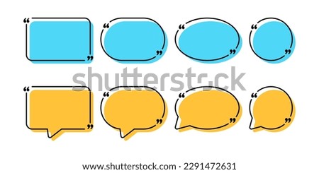 Vector Set of Quote Frame Speech Bubbles