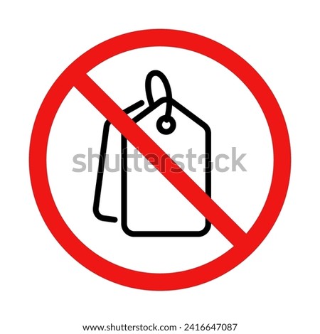 No Price Tag Sign on White Background