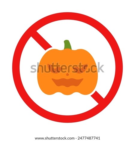 No Jack o Lantern Sign on White Background