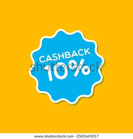 Vector Cashback 10% Flat Design Label