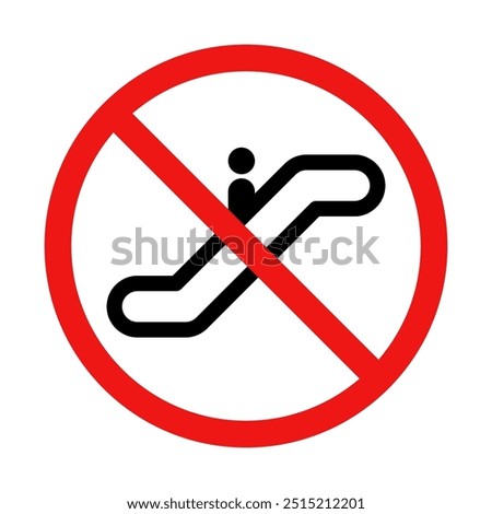 No Escalator Sign on White Background