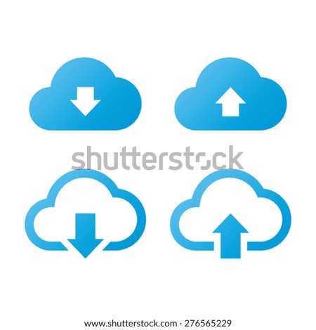 Download and Upload From Cloud Icons