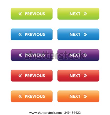 Colorful Set of Previous and Next Buttons