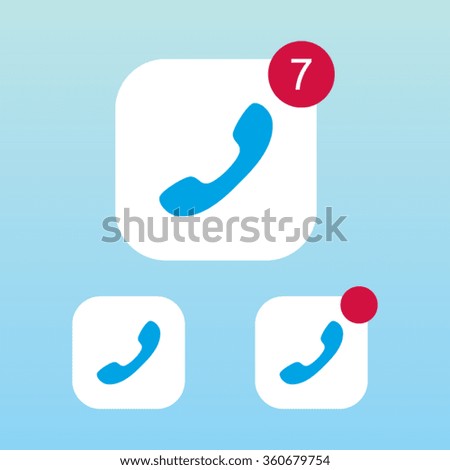 Phone or Call Icon With Notification