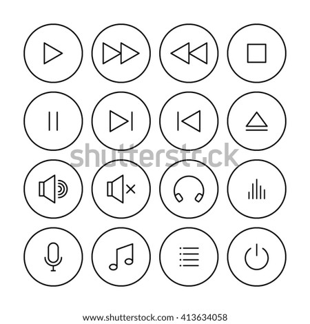 Simple Modern Media Control Icons