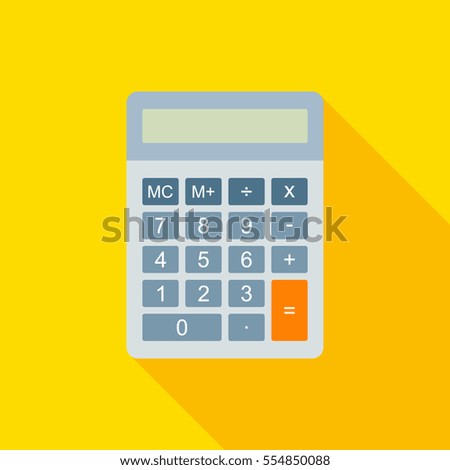 Flat Calculator Vector Illustration With Long Shadow