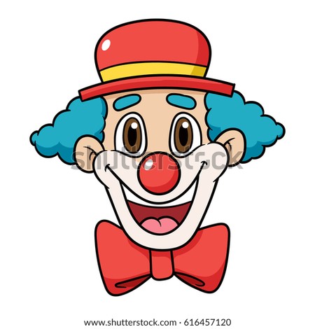 Cartoon Clown Face Vector Illustration
