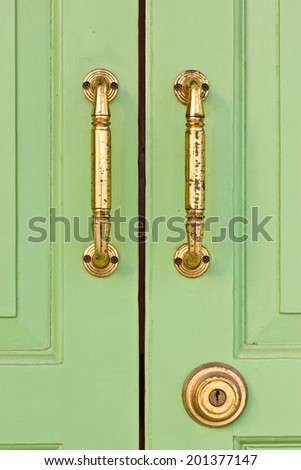the lock key on the door