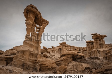 Image, Stock Photo bizarre rock formations called fairy chimneys in Cappadocia, Turkey