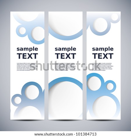 Three vertical banners