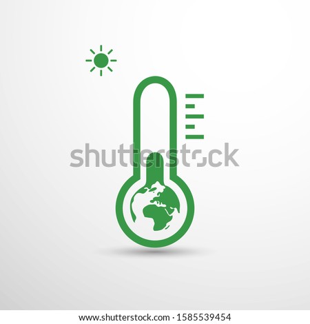 Global Warming, Ecological Problems and Solutions - Thermometer Icon Design Concept