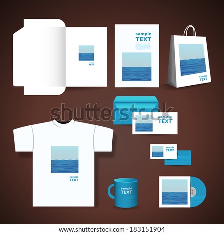 Stationery, Corporate Image Design with Blue Water Design