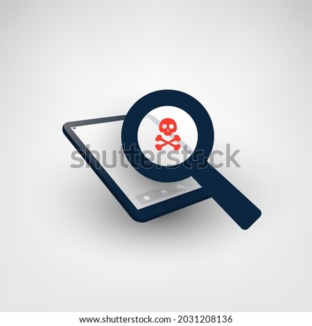 Security Audit, Virus Scanning, Cleaning, Eliminating Malware, Ransomware, Fraud, Spam, Phishing, Email Scam, Hacker Attack Effects and Damage - IT Security Concept Design, Vector illustration 