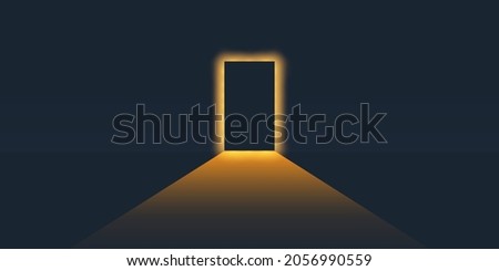 Dark Room, Half-Light, Door Closed, Verly Low, Tiny Light Coming Through from Outside - New Possibilities,Hope Design Concept with Copyspace, Symbol of Possibility, Overcome Problems, Solution Finding