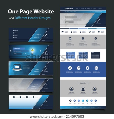 Website Template for Your Business with Six Different Header Design