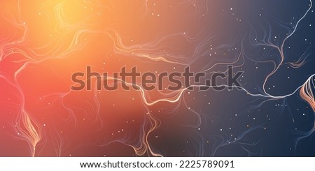 Colorful Flowing Bright Energy Lines in Glowing Burning Sunlit Outer Space -  Gradient Background, Modern Style Futuristic 3D Fantasy, Concept, Generative Art, Creative Vector Template, Design for Web