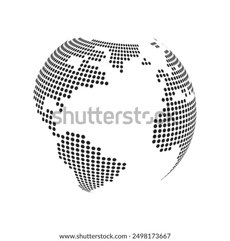 Big Black and White Transparent Spotted Earth Globe Design - Global Business, Technology, Globalisation Concept, Vector Design Template - Isolated on White Background