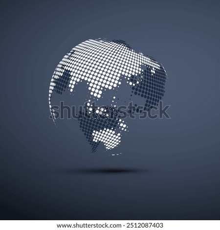 Big Transparent Spotted Earth Globe Design - Global Business, Technology, Globalisation Concept, Vector Design Template - Grey Background