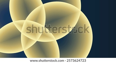 Abstract Background, Header or Banner Design with Large Golden and Gray Intersecting Globes, Bubbles Pattern - Multi Purpose Creative Wide Scale Template for Web in Editable Vector Format