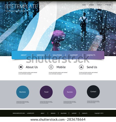 One Page Website Template with Header Design