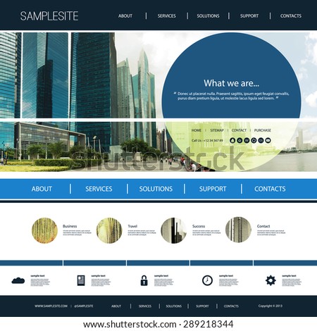 Website Template with Interesting Header Design Concept