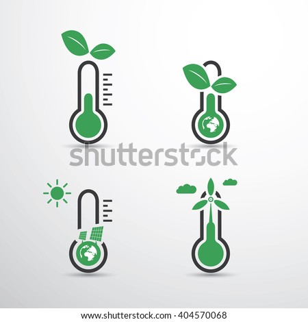 Global Warming, Ecological Problems And Solutions - Thermometer Icon Designs