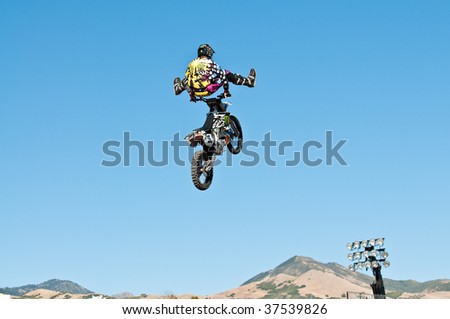 SALT LAKE CITY - SEPTEMBER 20: Adam Jones competes in the FMX Jam at the 2009 Dew Tour Toyota Challenge held on September 20, 2009 in Salt Lake City.