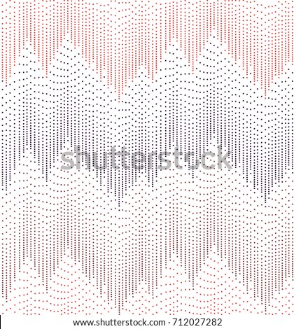 Dashed Chevron Mountain Peaks - Simple Abstract Seamless Repeat - Contemporary Background Tile - White Background with Warm Colour Palette - Pink, Red, Purple and Burgundy Tones