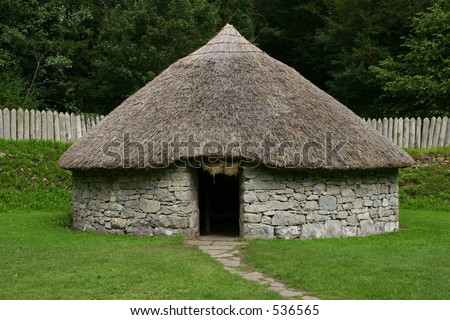Irish Early Christian circular stone cottage